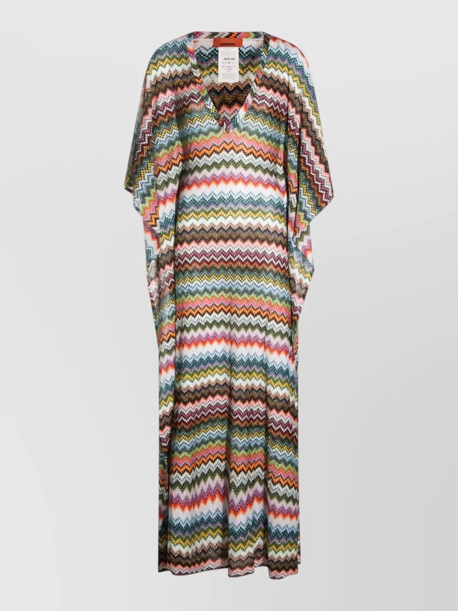 Missoni Long dress loose fit zigzag v neckline