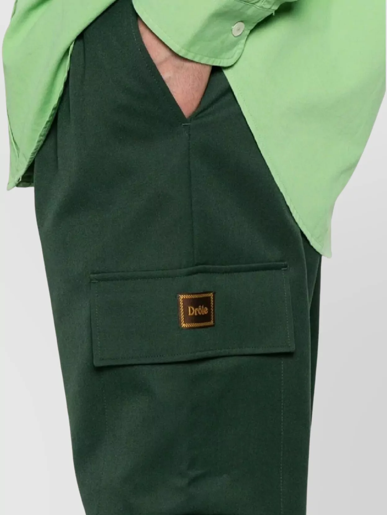Drôle De Monsieur Straight Leg Cargo Wool Pants With Pleats