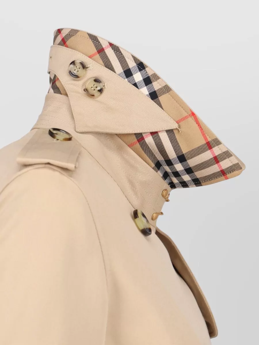Burberry Cotton Double-Breasted Long Trench Coat