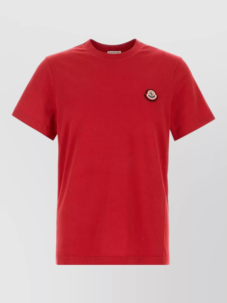 Moncler Logo Cotton Jersey T-shirt In Red