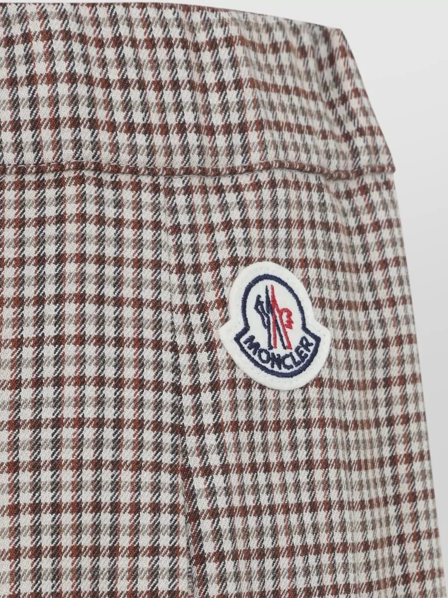 Moncler Checked Pleated Midi Skirt