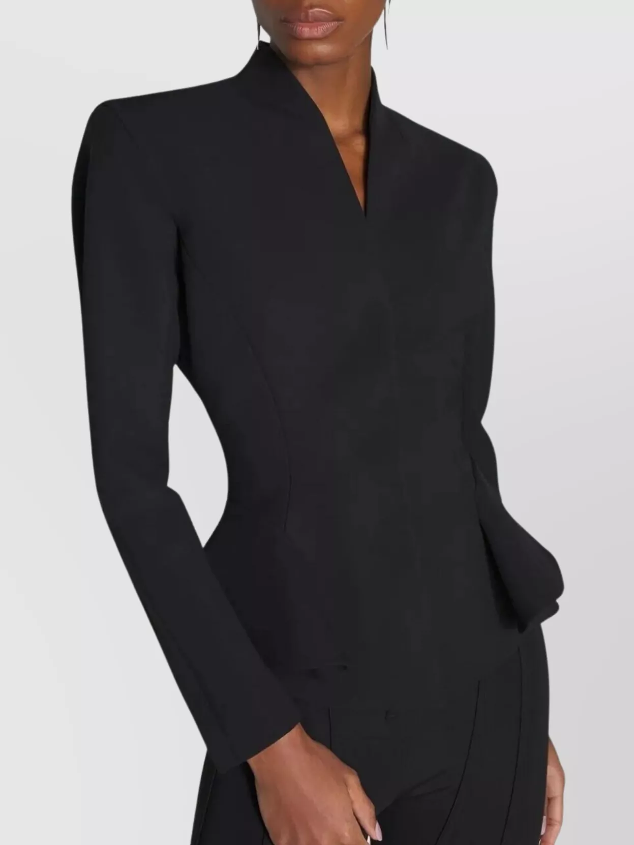 Mugler Tailored Peplum Jacket Structured Shoulders