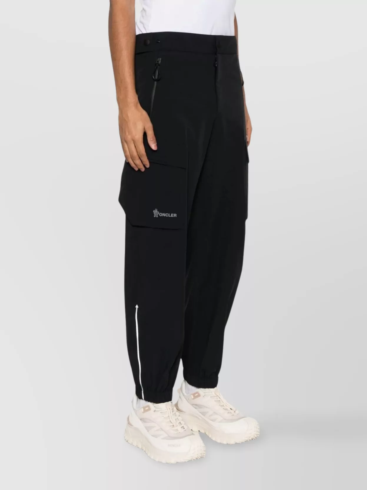 Moncler Trousers With Adjustable Waistband And Reflectors