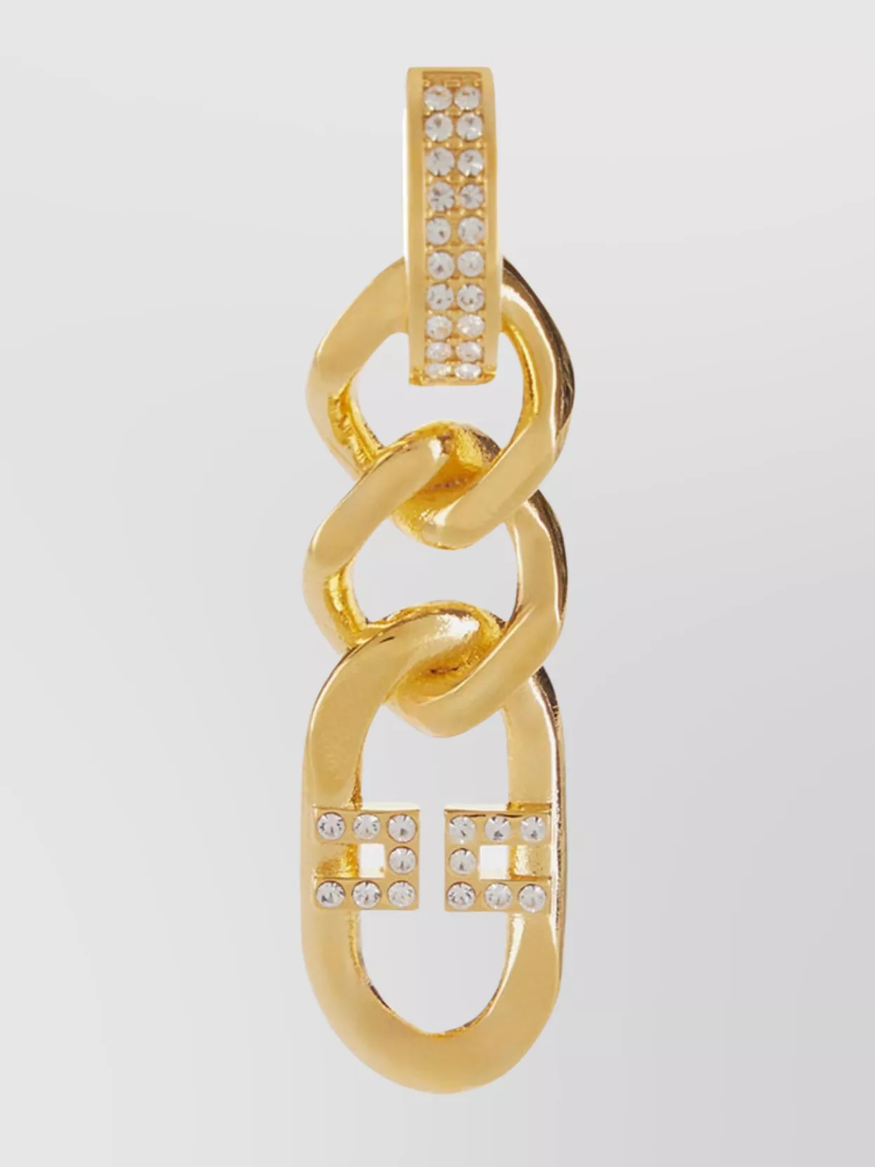 Elisabetta Franchi Crystal Chain Link Earrings Pendant Model