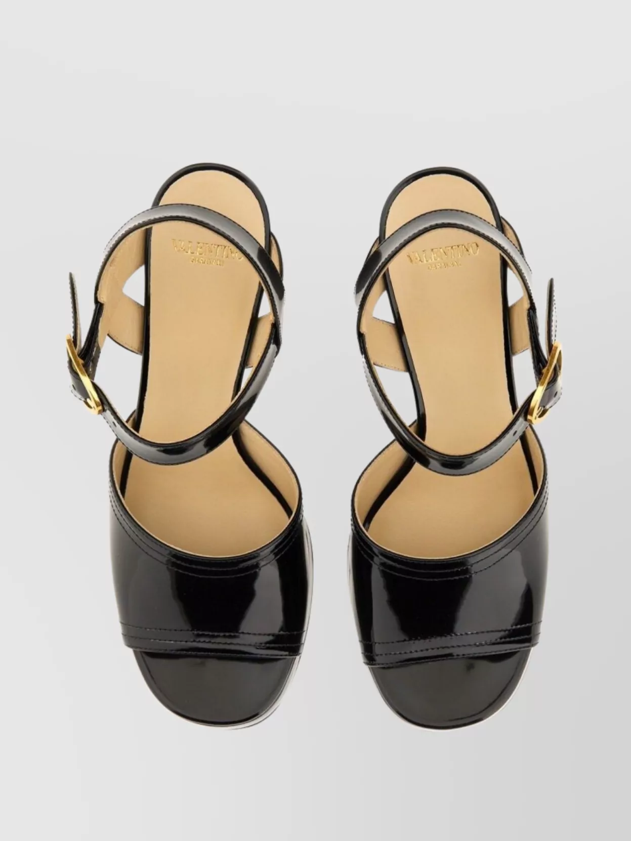 Valentino Garavani Block Heel Buckle Detail Open Toe Sandals