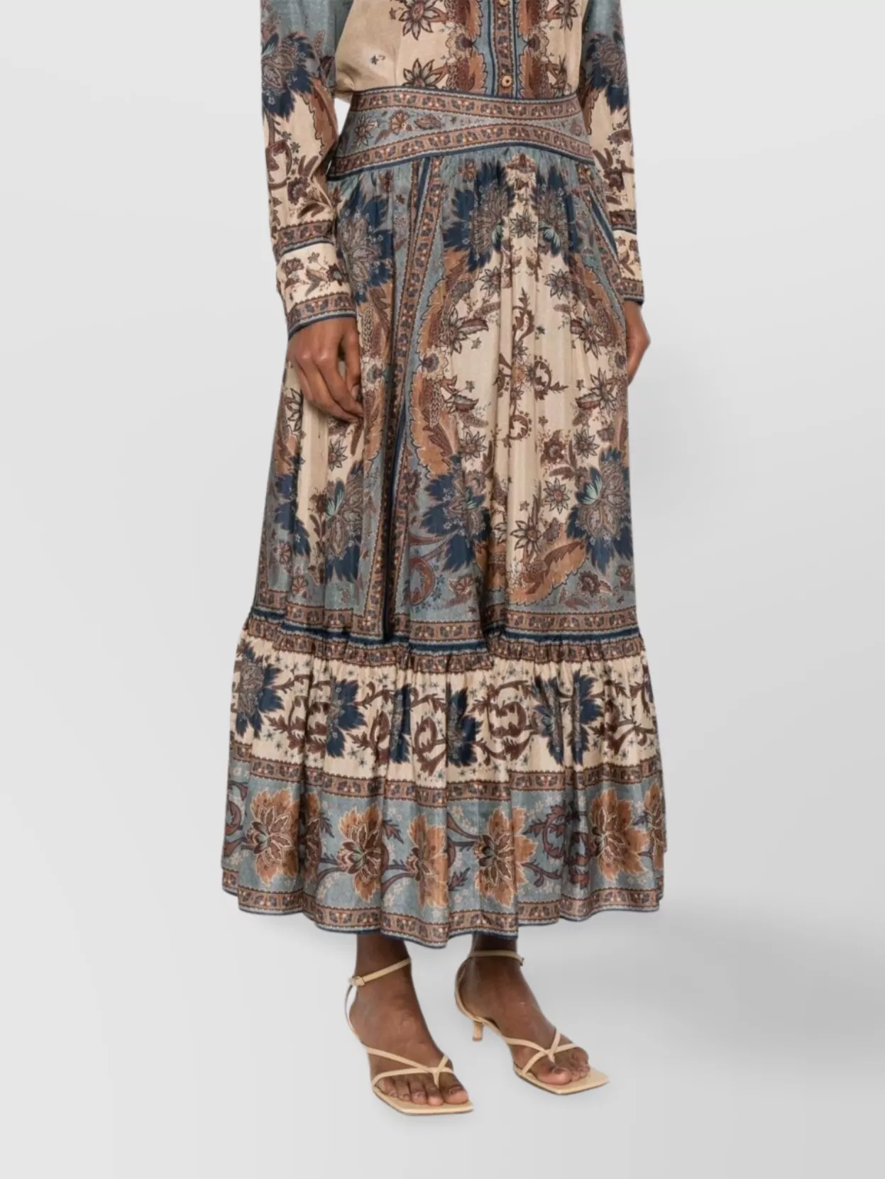 Zimmermann Floral Tiered Silk Skirt