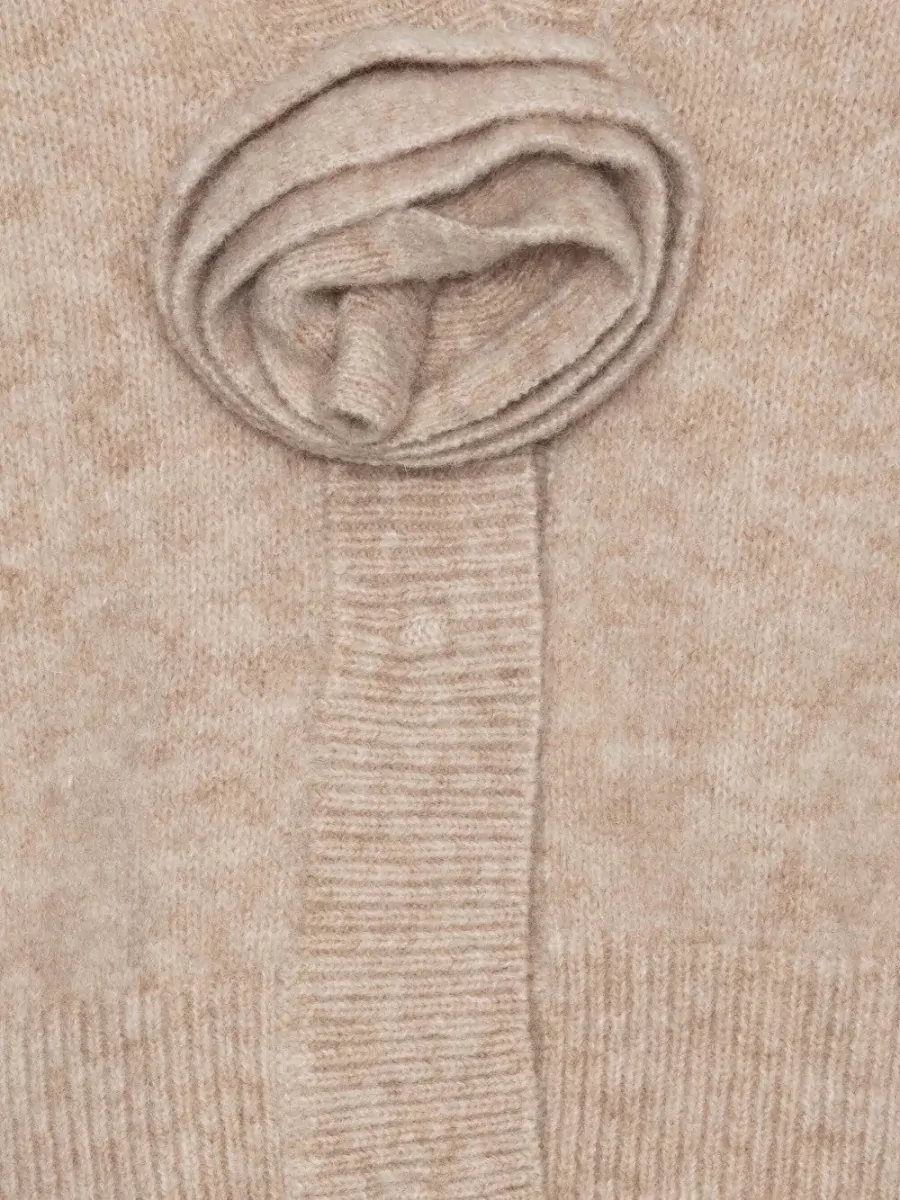 Rotate Alpaca-Blend V-Neck Ribbed Cardigan