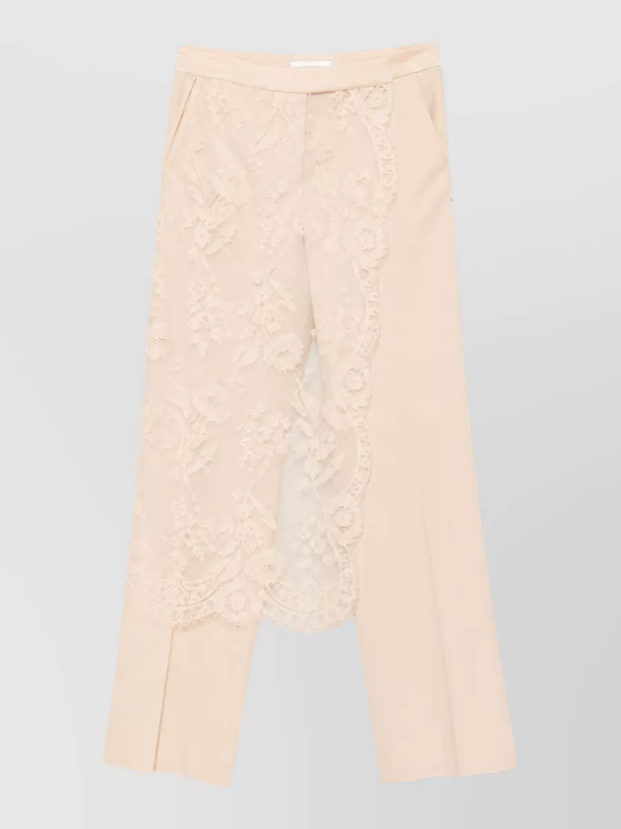 Zimmermann Wool Lace Straight-Leg Suit Trousers