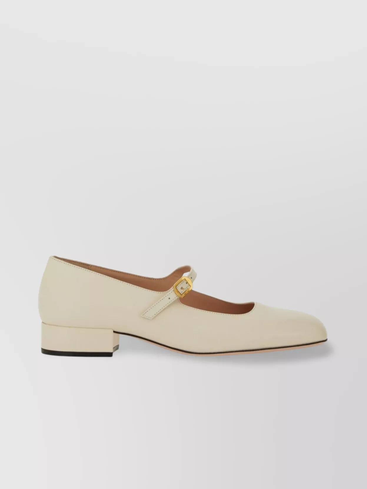 Bally Leather Strap Block Heel Square Toe Pump