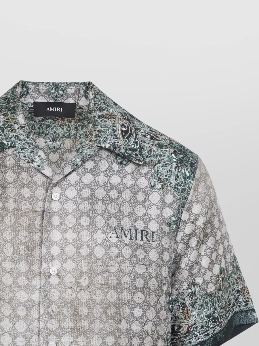 Amiri Silk Bandana-Print Bowling Shirt