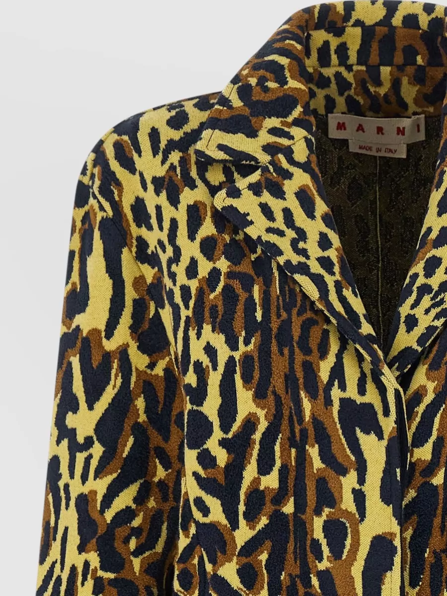 Marni Virgin Wool Animal-Print Single-Breasted Coat