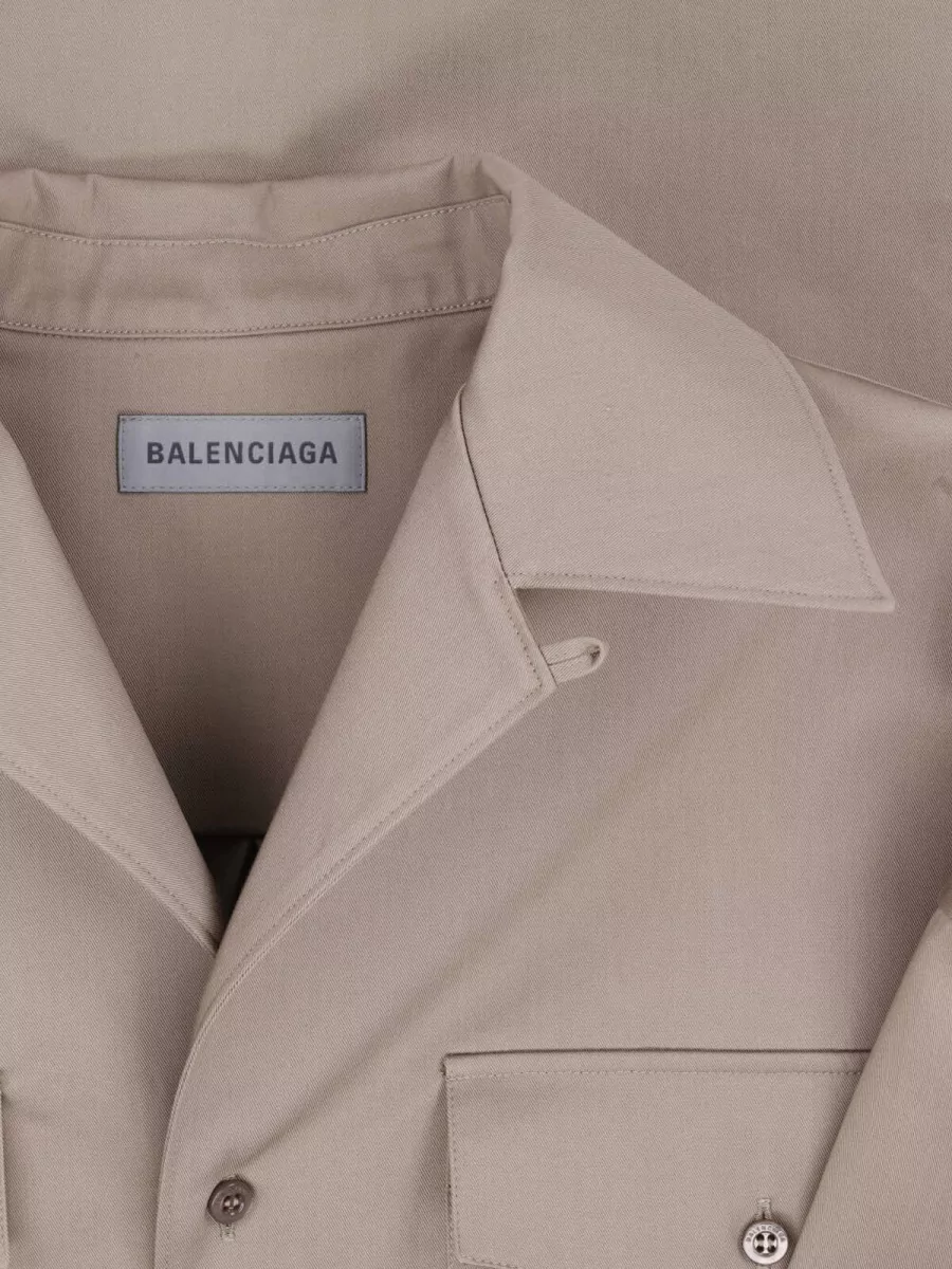 Balenciaga Cotton Double-Layer Short-Sleeve Shirt