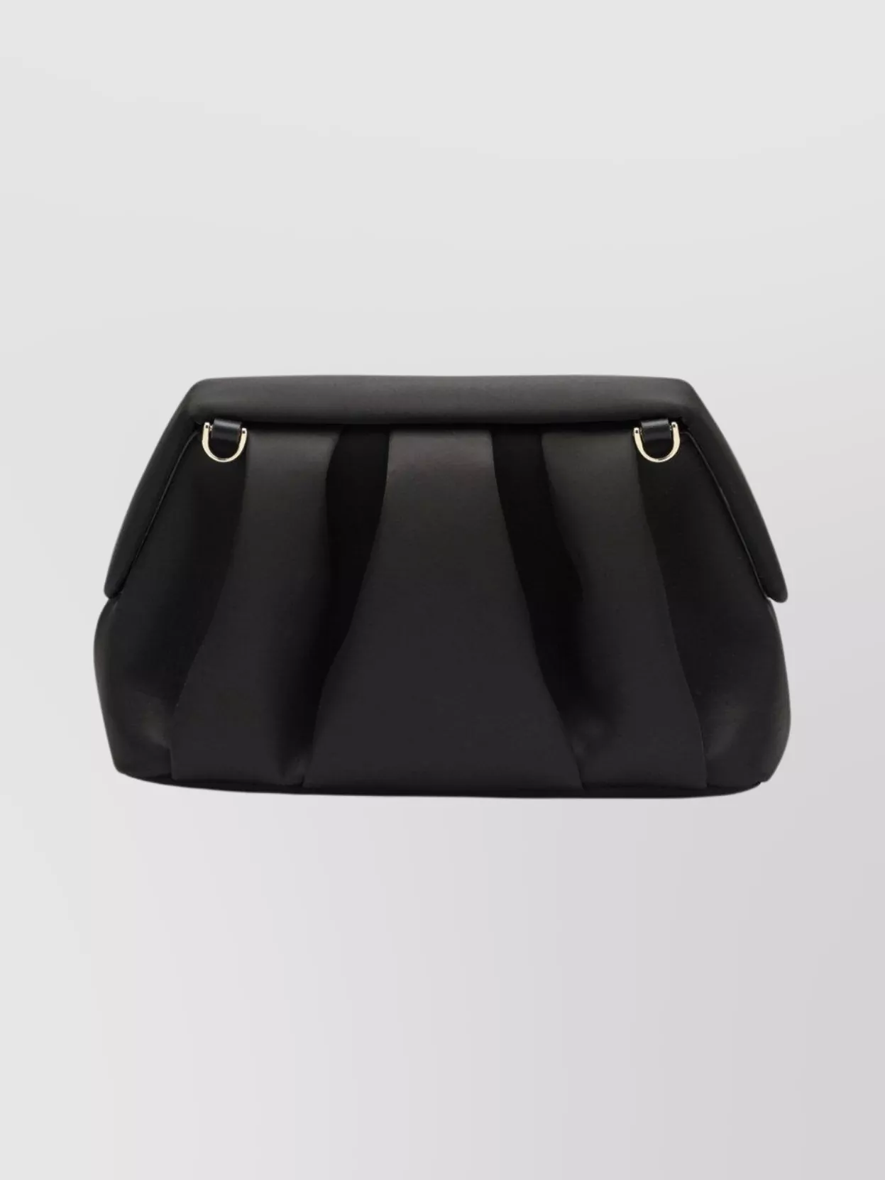 Themoirè Pleated Vegan Leather Clutch Bag In Black