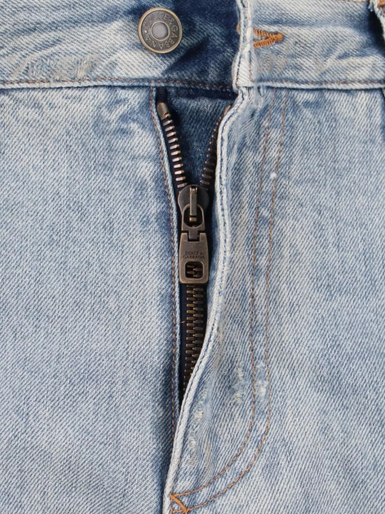 Dolce&Gabbana Straight Leg Trousers With Distressed Patch Pocket