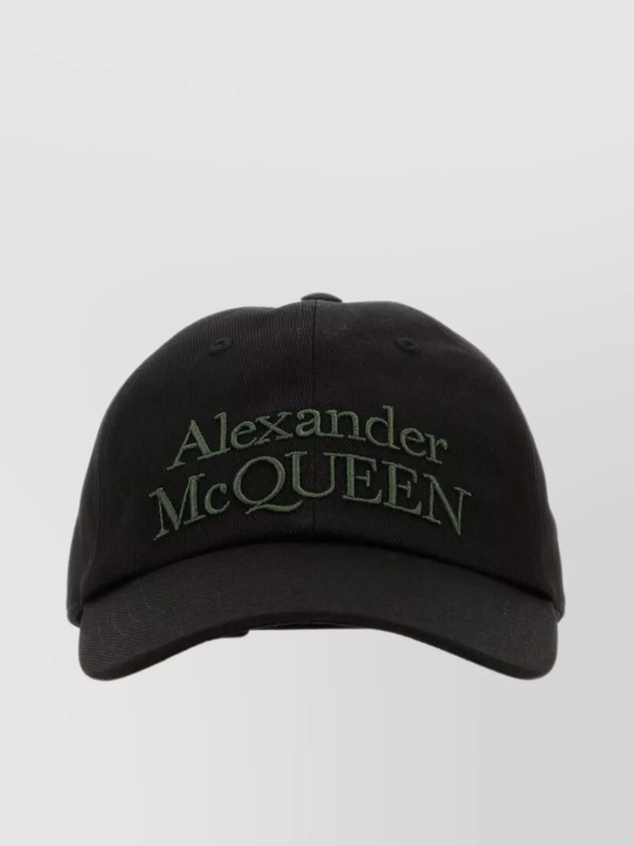 Shop Alexander Mcqueen Curved Visor Cotton Baseball Cap In Black