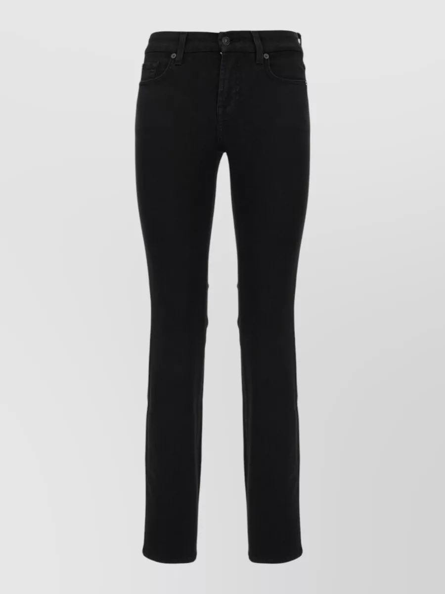7 For All Mankind black denim straight-leg jeans