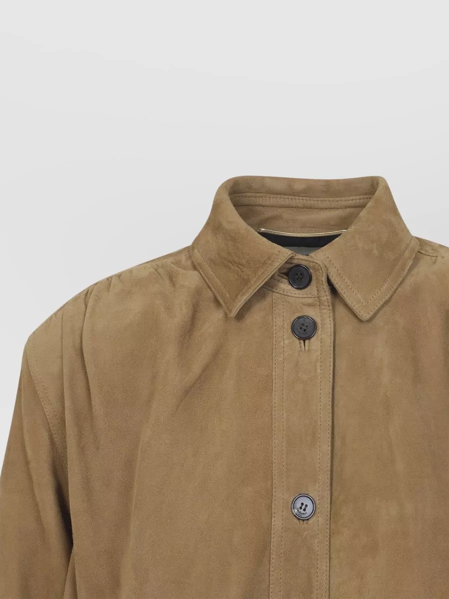 Saint Laurent Lamb Leather Oversized Single Breasted Coat