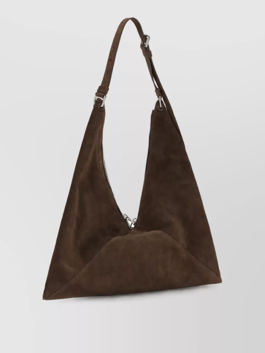 Moschino Suede Leather Paneled Hobo Tote Bag