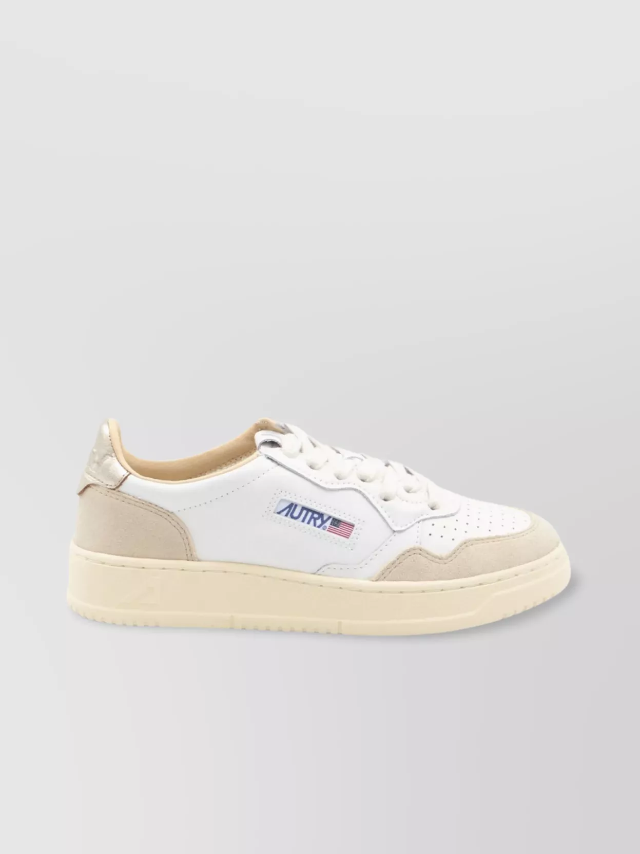 スニーカー AUTRY FW25 Two-tone leather Medalist sneakers (AULW WB01) Autry Medalist Low Bicolor Sneakers In White And Platinum
