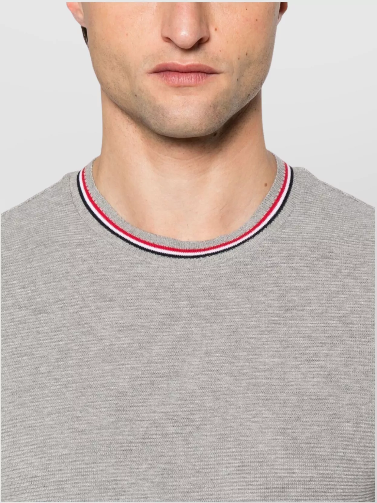 Thom Browne Cotton Crew Neck T-Shirt With Stripe Detailing