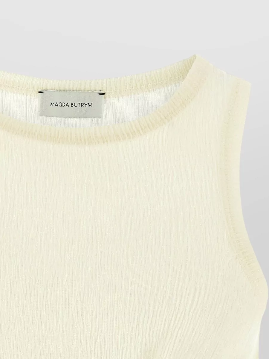 Magda Butrym Textured Crepe Knot-Front Sleeveless Tank Top