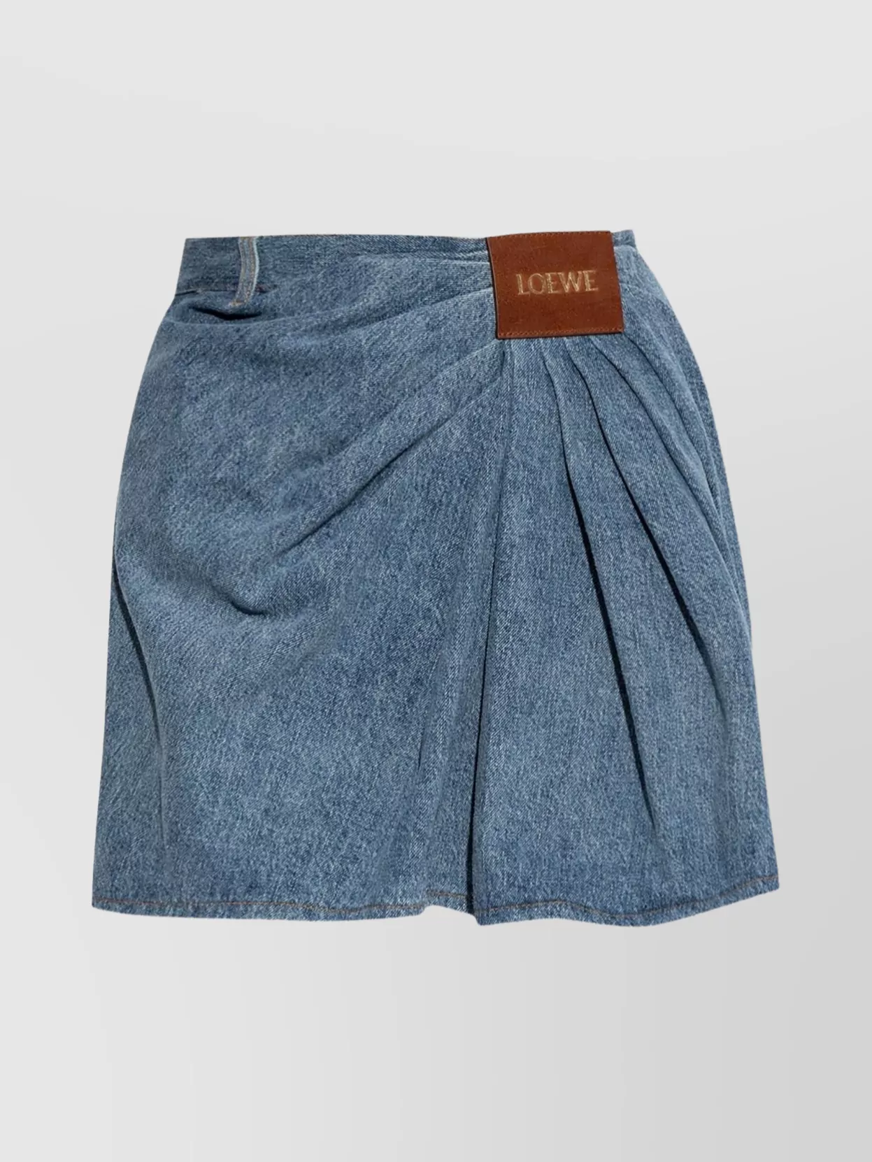 Loewe Draping Detail Denim Skirt