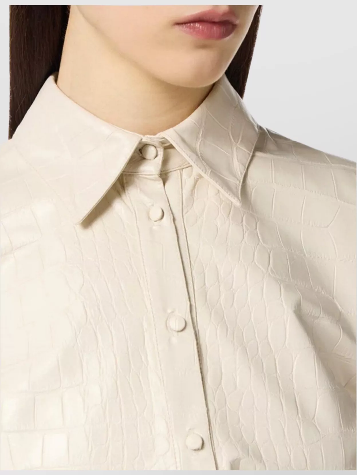 Elisabetta Franchi Textured Long Sleeve Collared Shirts Collection