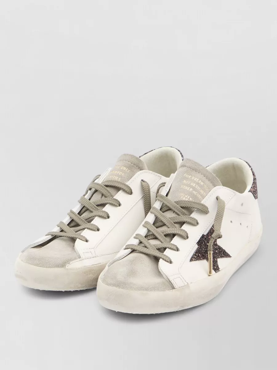 Golden Goose Star Detail Leather Suede Sneakers
