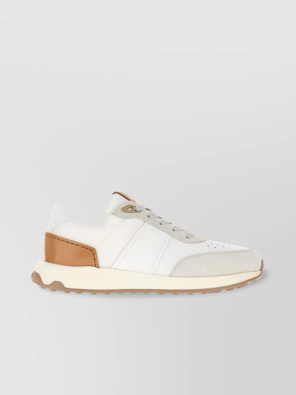 Tod's Leather And Mesh Sneakers With Contrast Heel