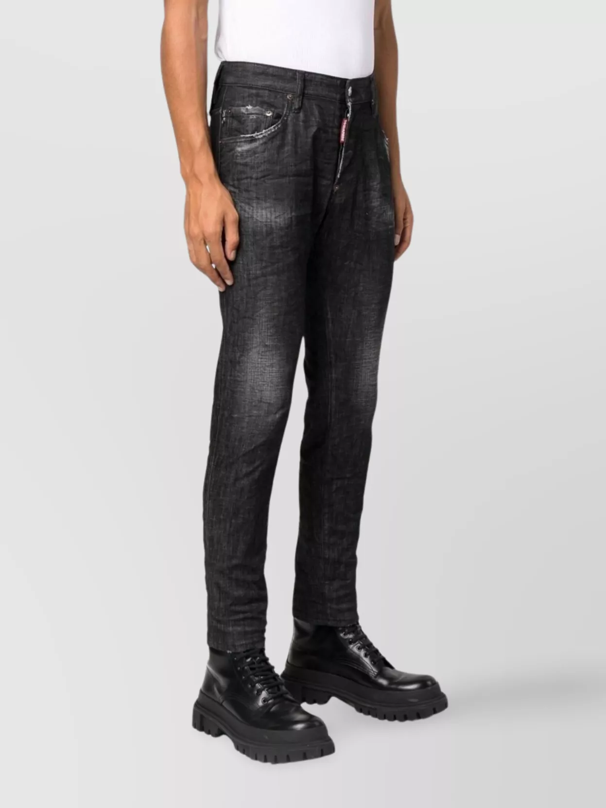 Dsquared2 Skater Jean Distressed Faded Effect In Black
