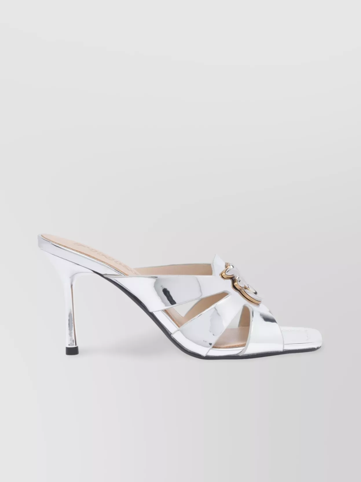 Shop Pinko Lisa Pump Sandals Metallic Finish