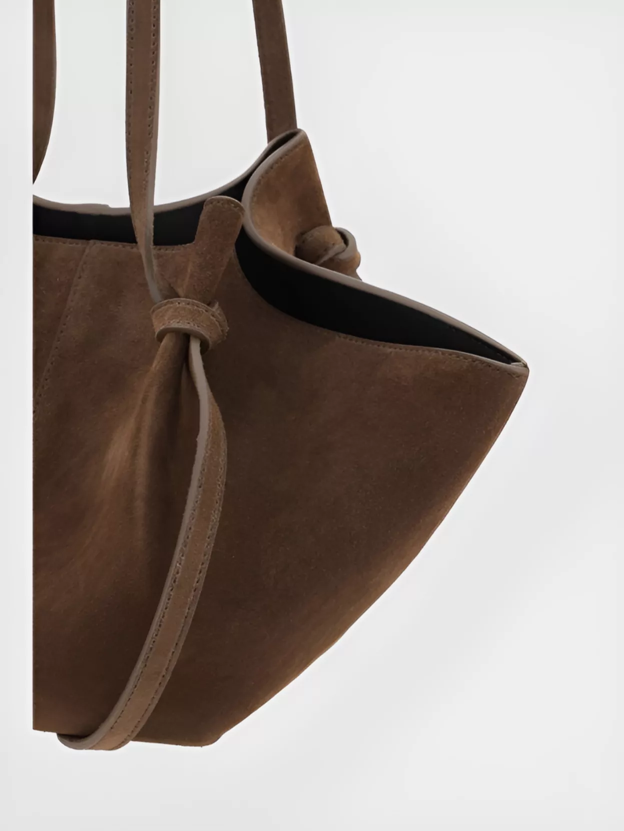 Yuzefi Geometric Fold-Over Suede Tote Bag