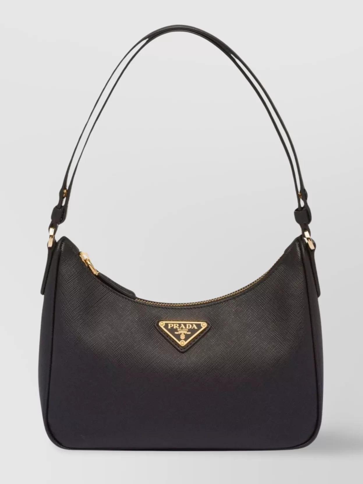 Prada Small Leather Shoulder Bag Saffiano In Black
