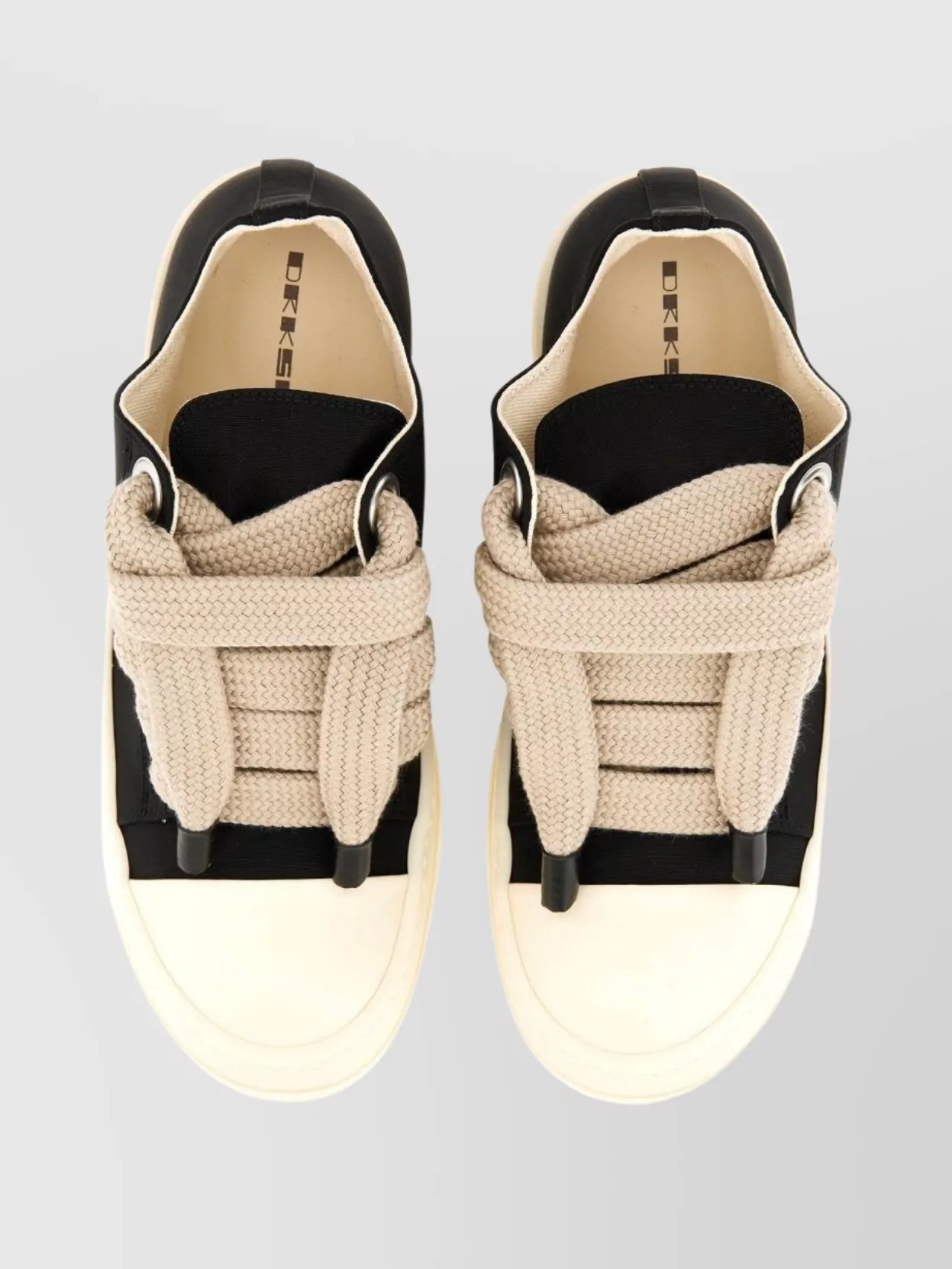 Rick Owens Drkshdw Round Toe Low-top Sneakers With Rubber Sole
