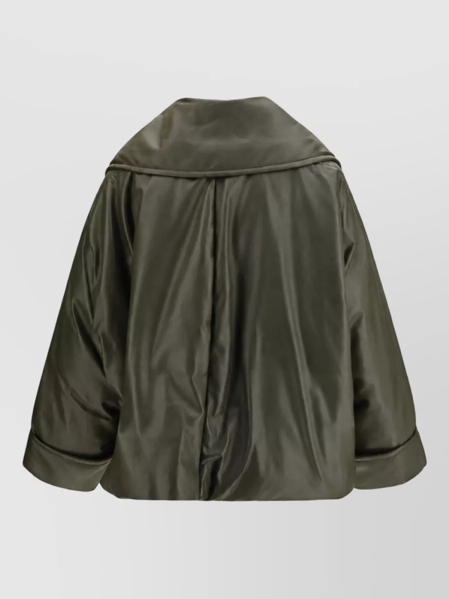 Bottega Veneta Glossy Leather Oversized Down Coat