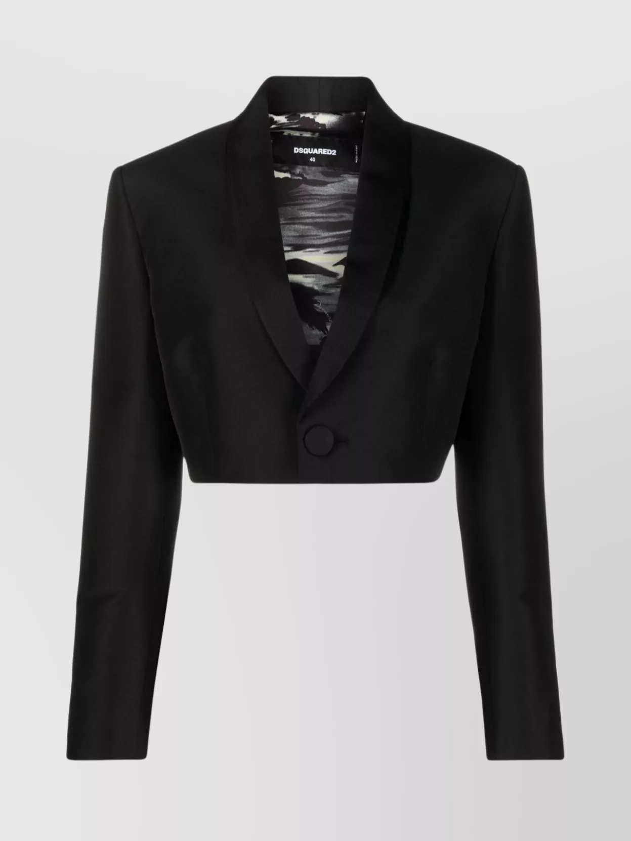 Dsquared2 Tailored Cropped Blazer Shawl Lapel In Black