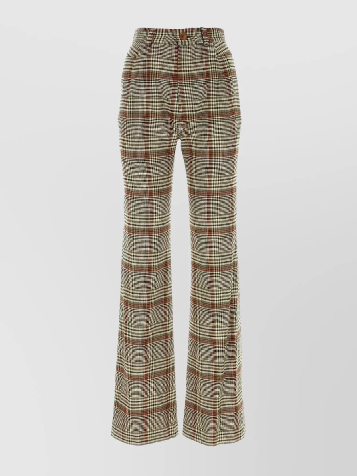 Shop Vivienne Westwood Square Embroidered Flared Pant In Brown