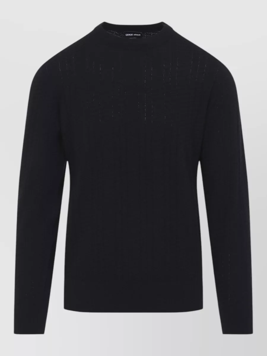 Giorgio Armani virgin wool textured crew neck sweater