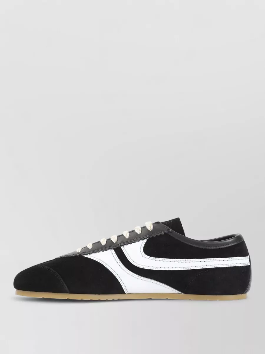 Dries Van Noten leather suede low-top sneakers