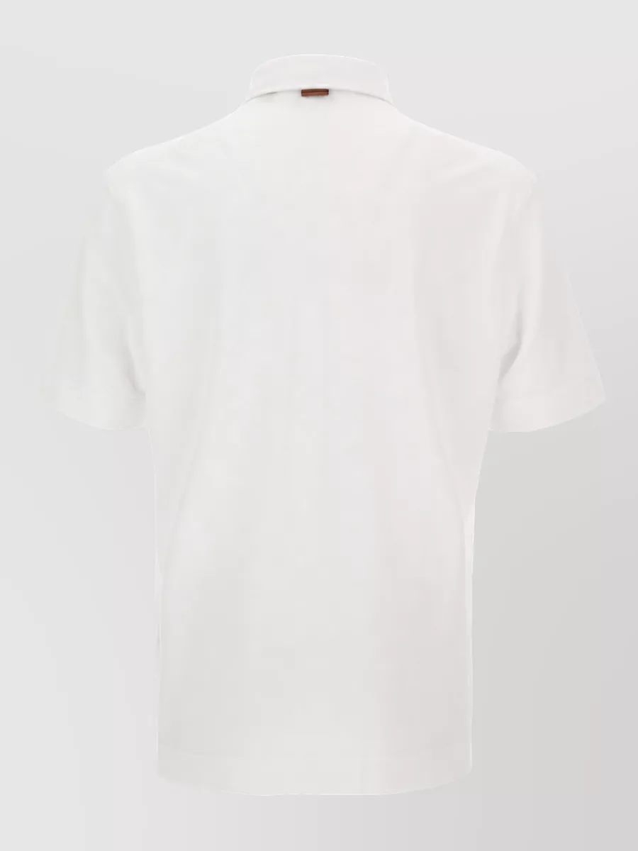 Zegna Piqué Cotton Short-Sleeve Polo Shirt