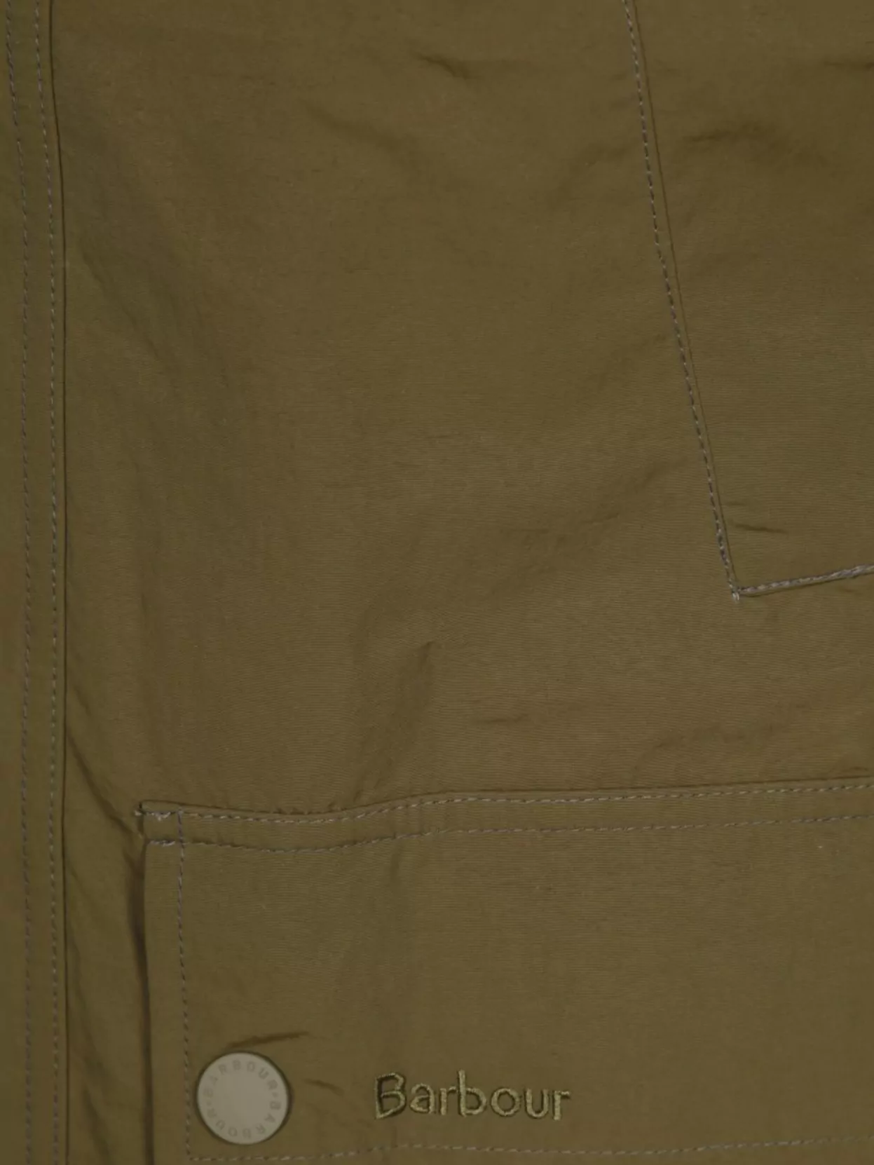 Barbour Water-resistant Coat With Flap Pockets And Contrast Collar