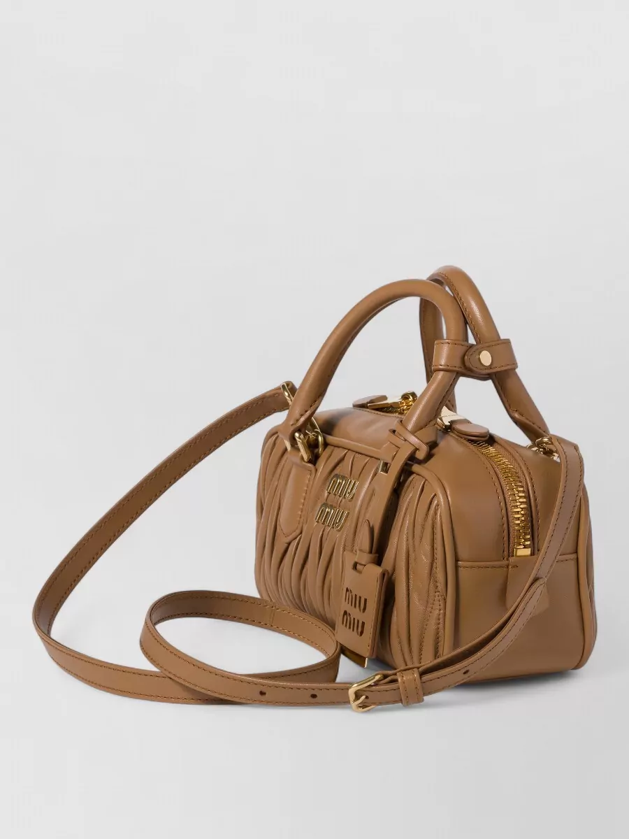 Miu Miu Shoulder Bag Detachable Strap Quilted Top Handle