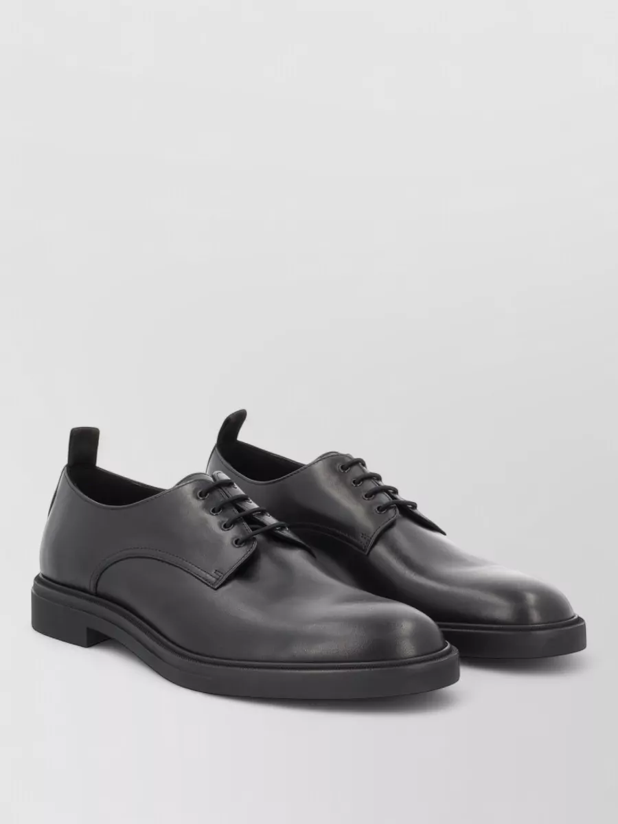 Boss Round Toe Loafers With Smooth Finish And Pull Tab