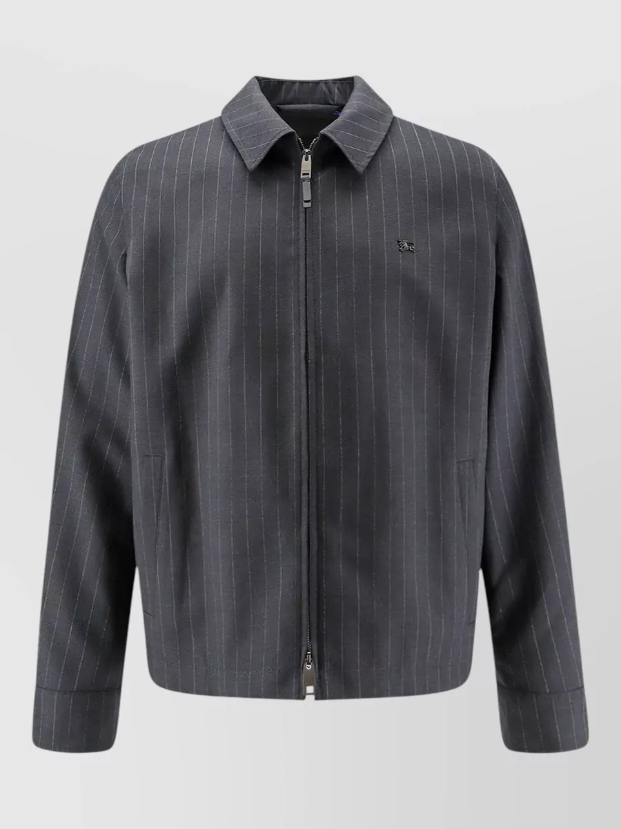 Burberry wool pinstripe single breasted coat