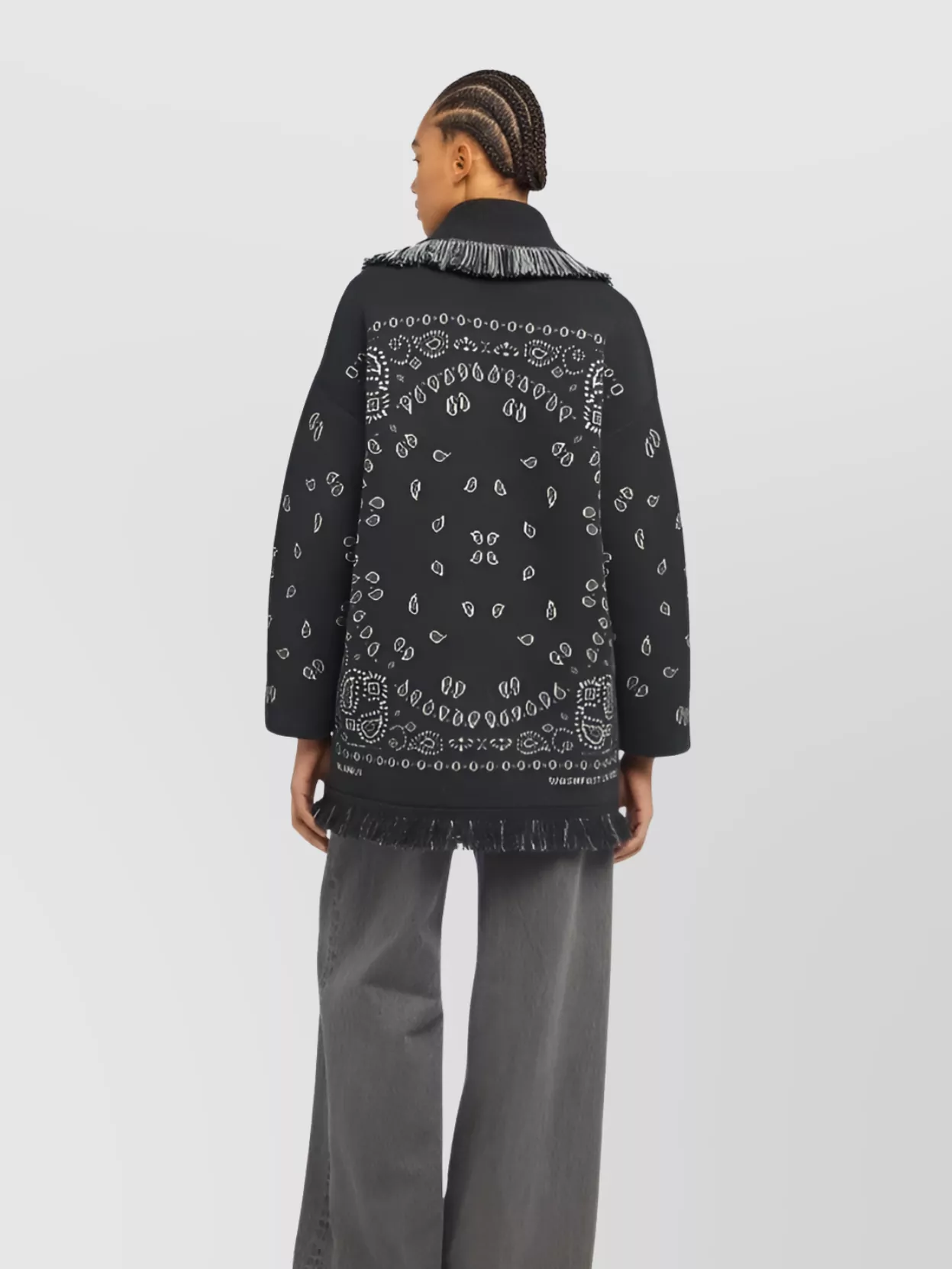 Alanui Fringed Belted Long Shawl Collar Cardigan