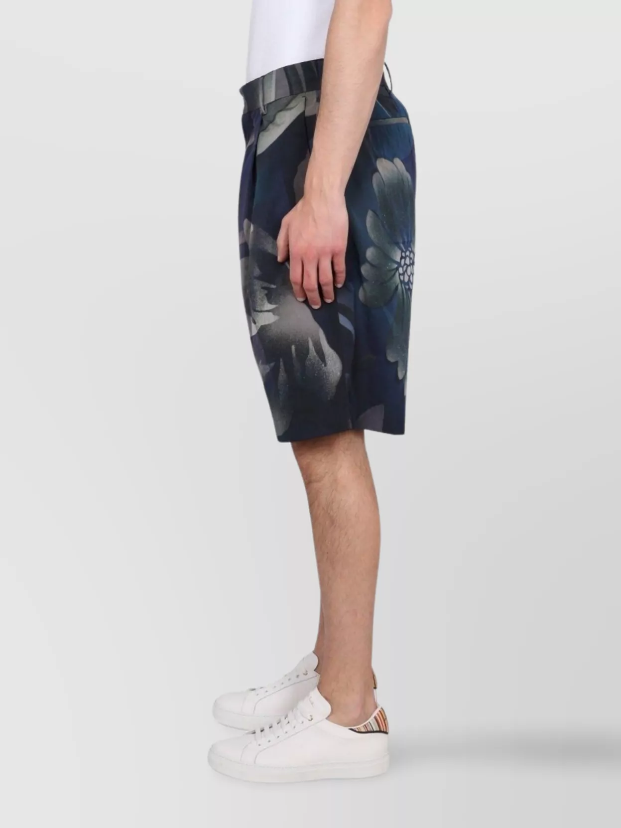 Paul Smith Floral Bermuda Shorts With Belt Loops And Pockets