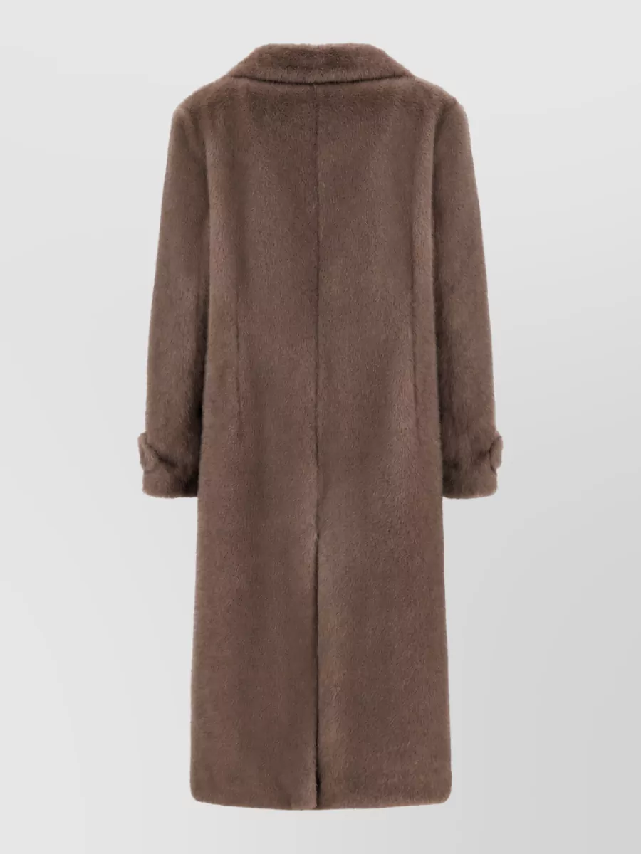 Herno Faux Fur Single-Breasted Midi Coat