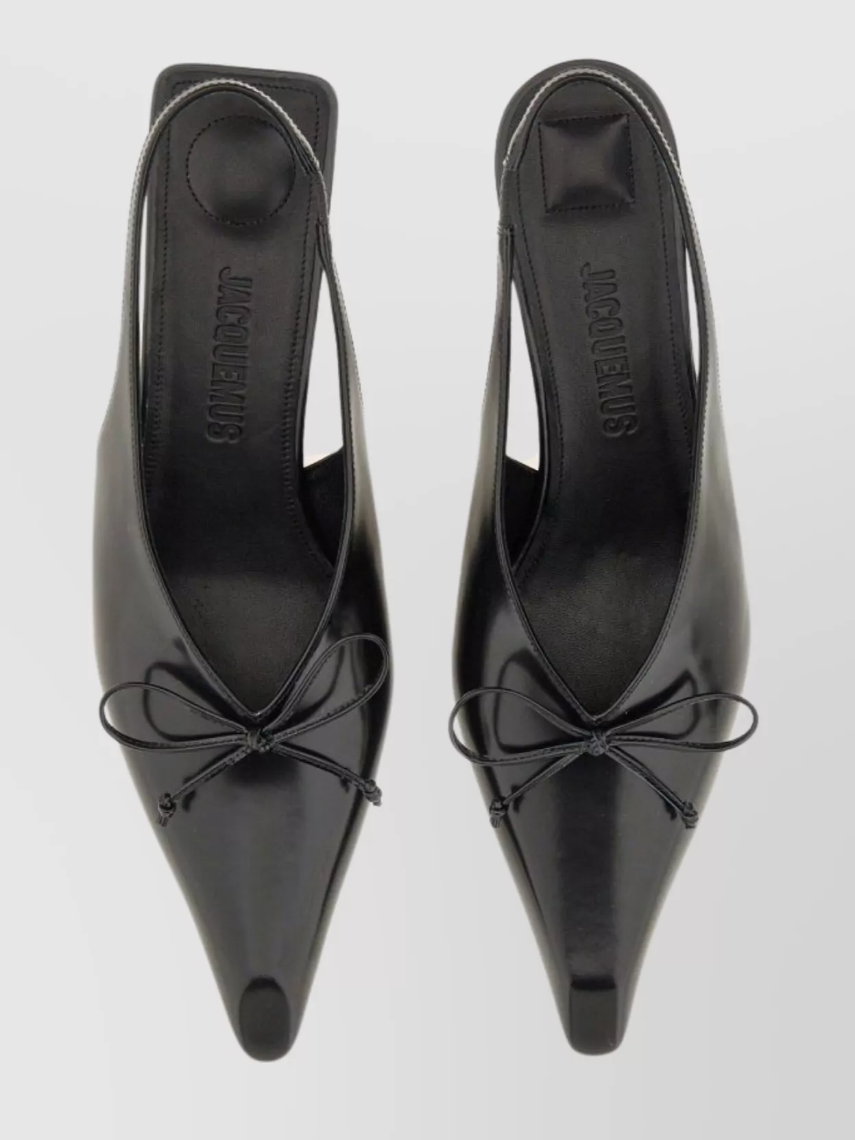 Jacquemus Bow Glossy Kitten Pointed Toe Pumps