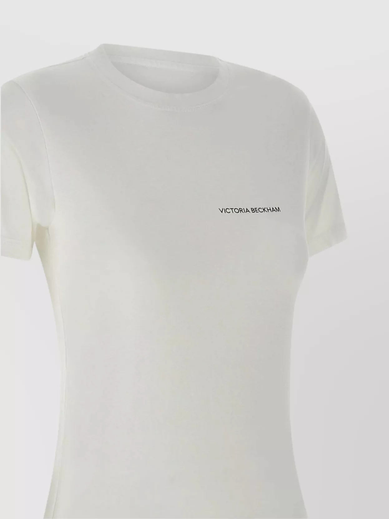 Victoria Beckham Womens White Logo-print Regular-fit Organic-cotton Jersey T-shirt Xl In Neutrals
