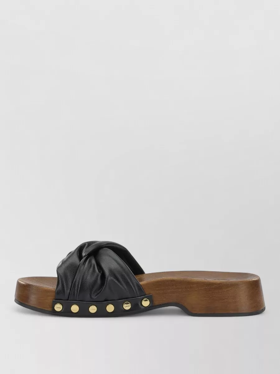 Ganni Leather Slide Sandals